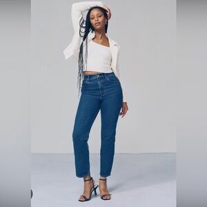 Abercrombie & Fitch ultra high rise ankle straight jeans size 26 dark wash